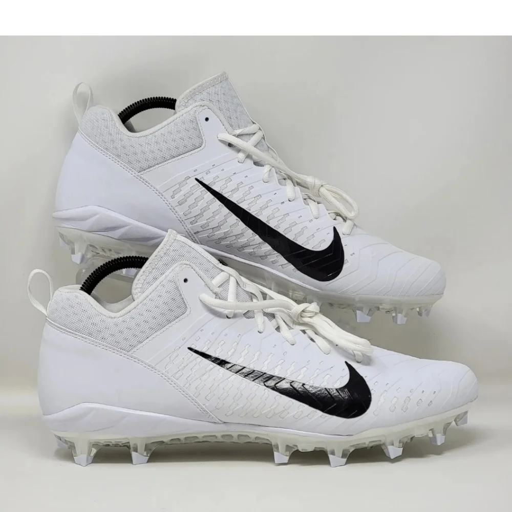 Nike Alpha Menace Pro 2 Low White/Black Football Cleats Sz 13.5 Mens CV6477-100